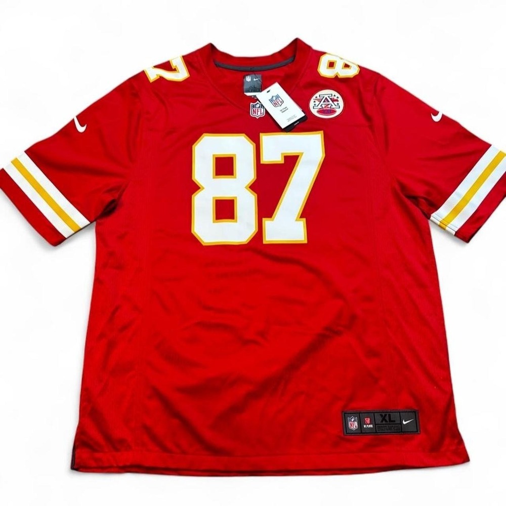 Nike Men's Travis Kelce 87 Kansas City Chiefs Red NFL On Field Jersey XL New